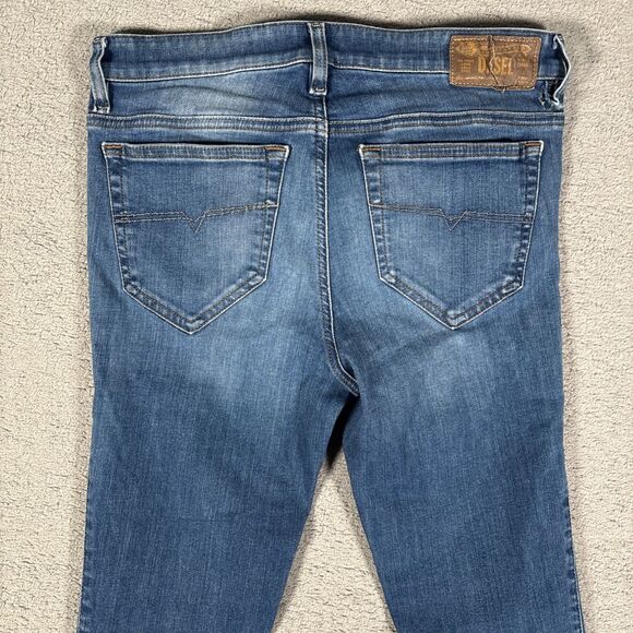 Diesel Skinzee Jeans Women’s Size 30x30 Medium Wash Distressed Super Slim Skinny - Picture 13 of 15